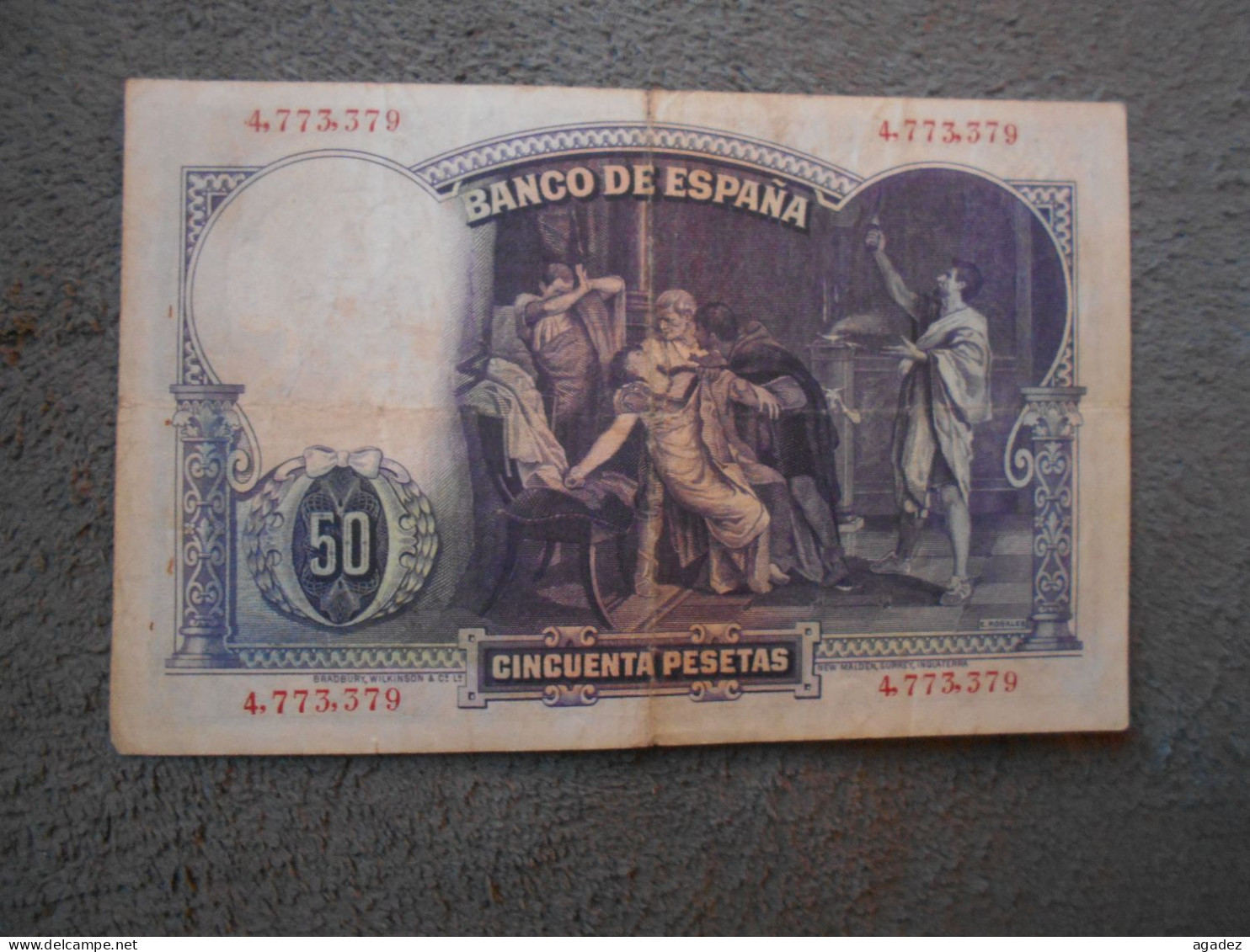 Ancien Billet De Banque Espagne  50 Pesetas  1931 - 50 Pesetas