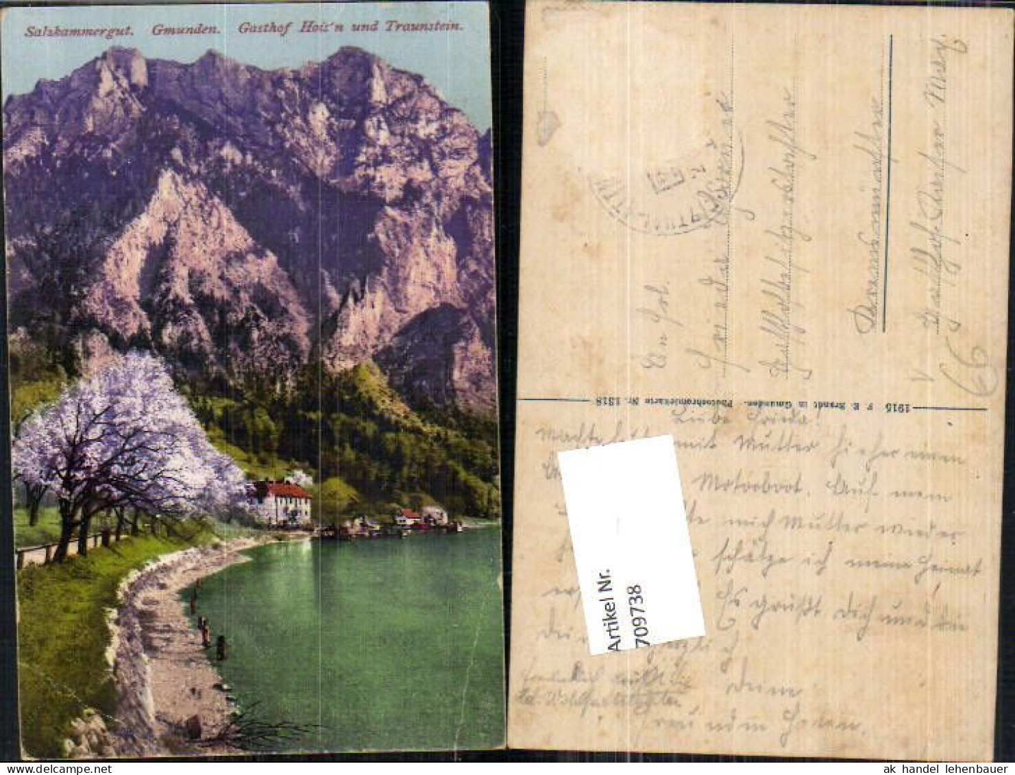 709738 Gmunden Am Traunsee Gasthaus Hoisn Traunstein Pub Brandt 1318 - Gmunden