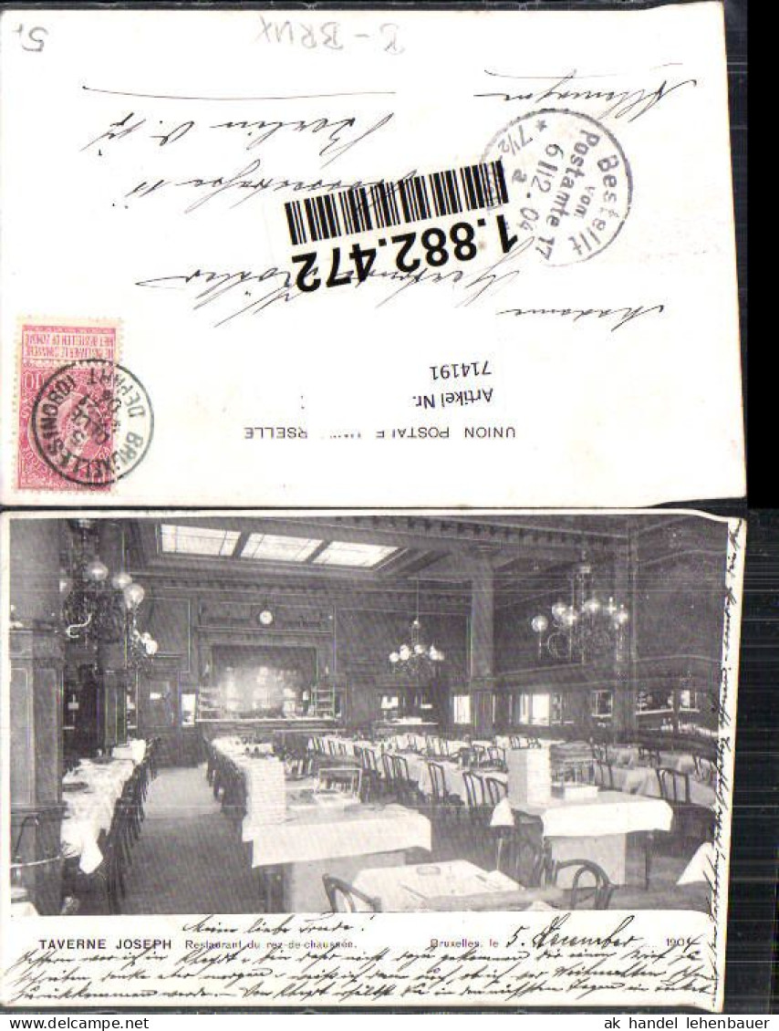 714191 Brüssel Bruxelles Taverne Joseph Salon Gasthaus Cafe  - Sin Clasificación