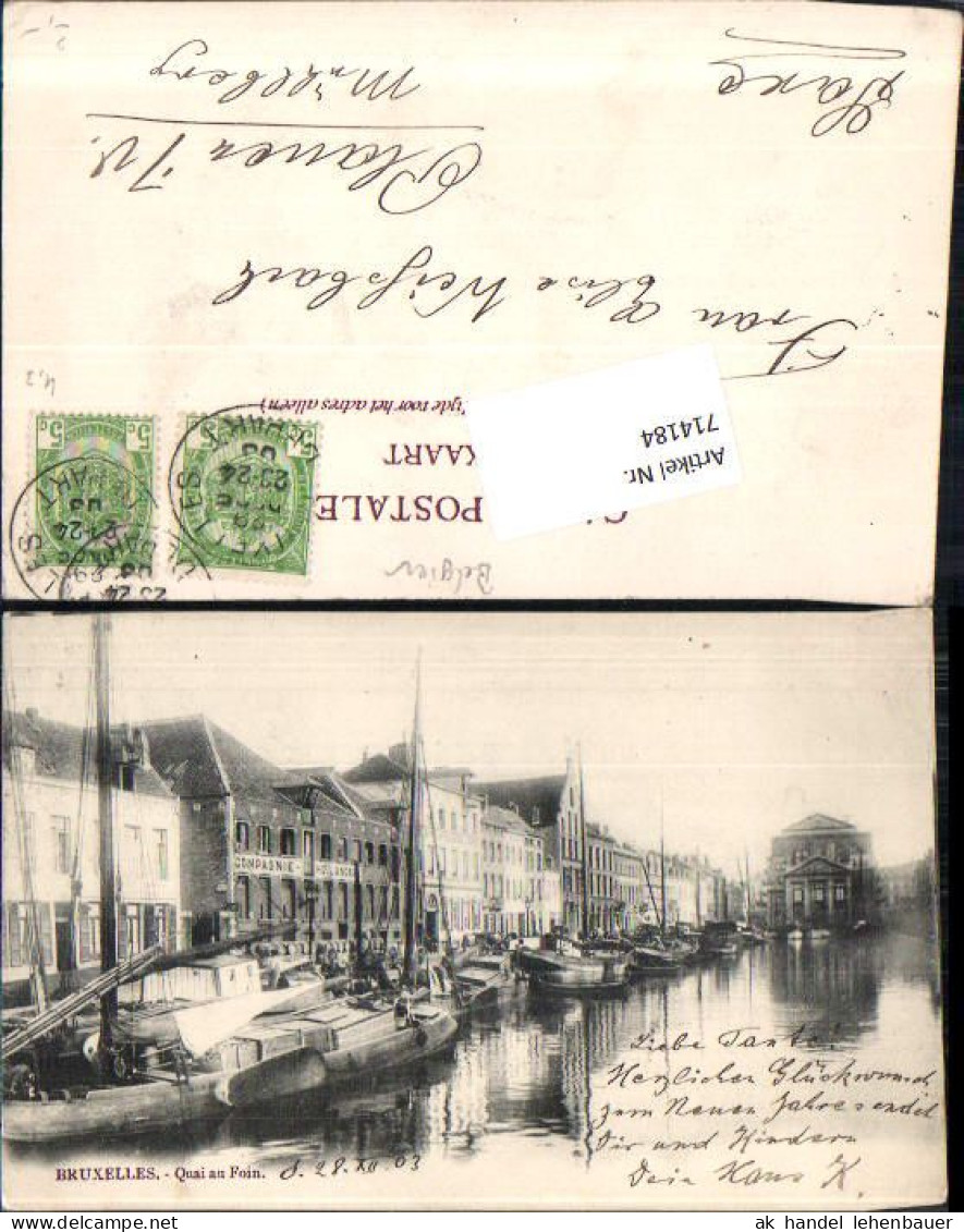 714184 Brüssel Bruxelles Quai Au Foin Gel Plauen Vogtland 1903 - Unclassified