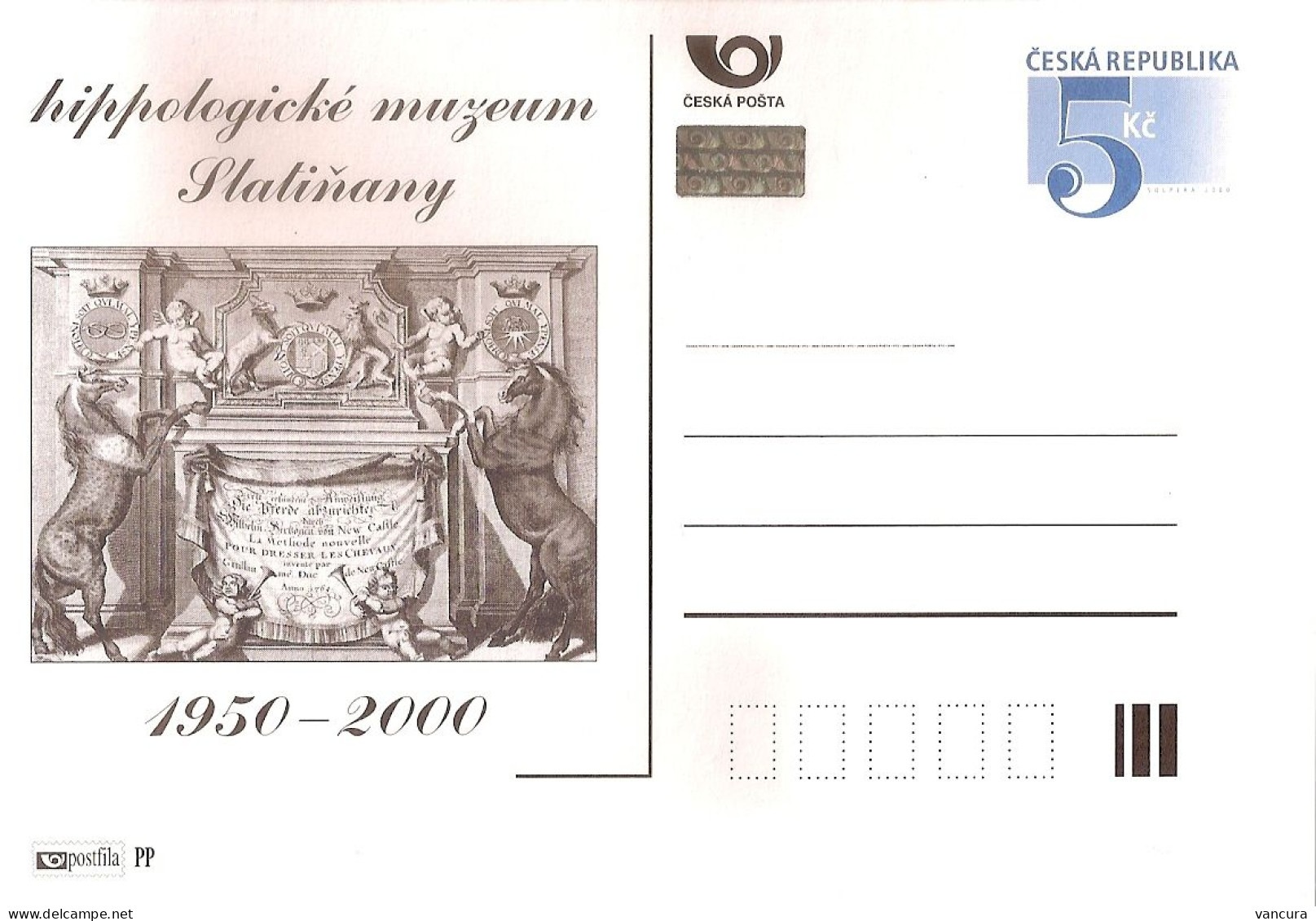 CDV B 266 (1-2) Czech Republic Slatinany Horse Museum 2000 NOTICE THE POOR SCAN, BUT THE CARD IS PERFECT! - Gravuren