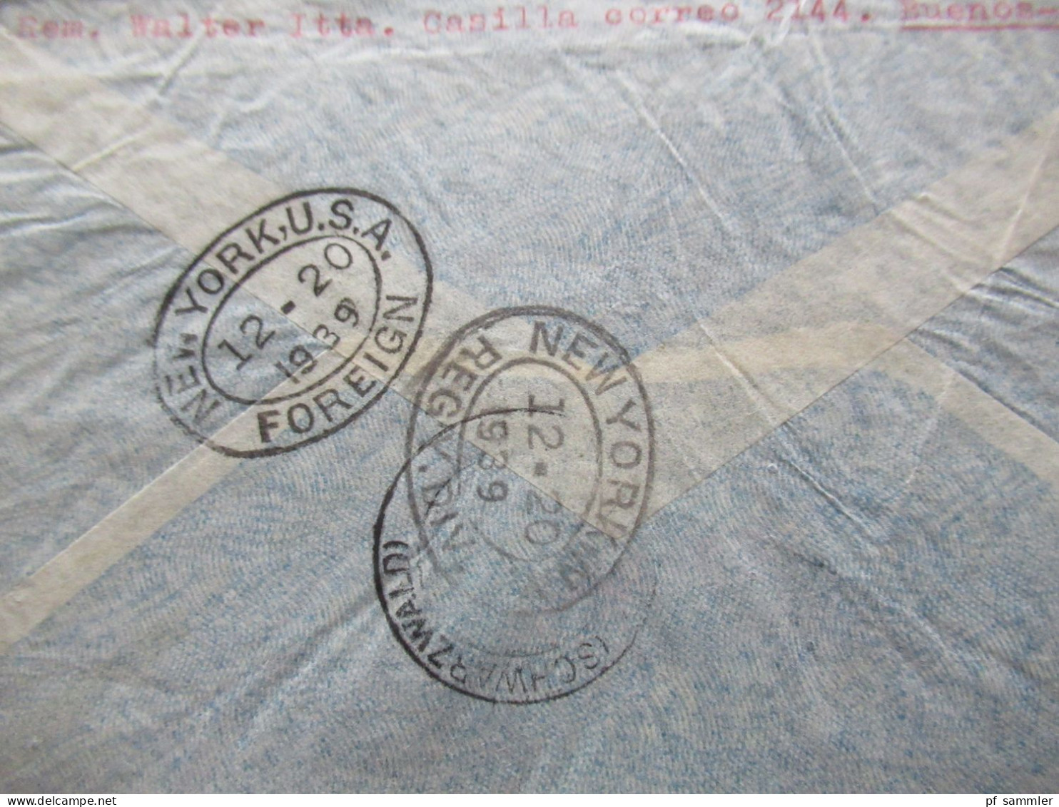 Argentinien 1939 Luftpost / Air Mail Por Panair Via New York / Buenos Aires - Lahr Schwarzwald / Certificado Registered - Briefe U. Dokumente