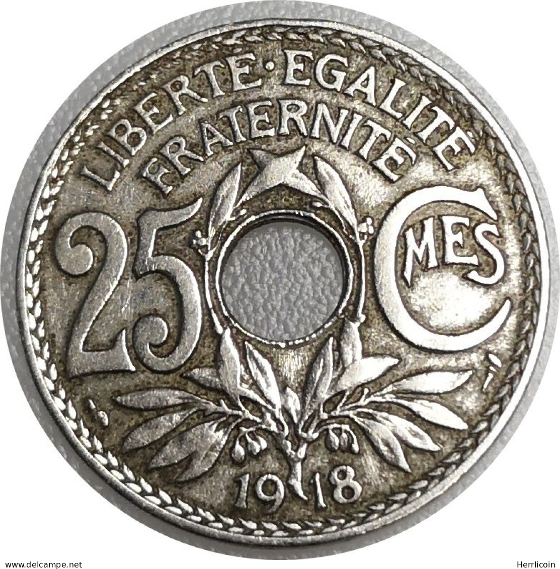 Monnaie 1918 - France - 25 Centimes Lindauer Non Souligné, Cupronickel - 25 Centimes
