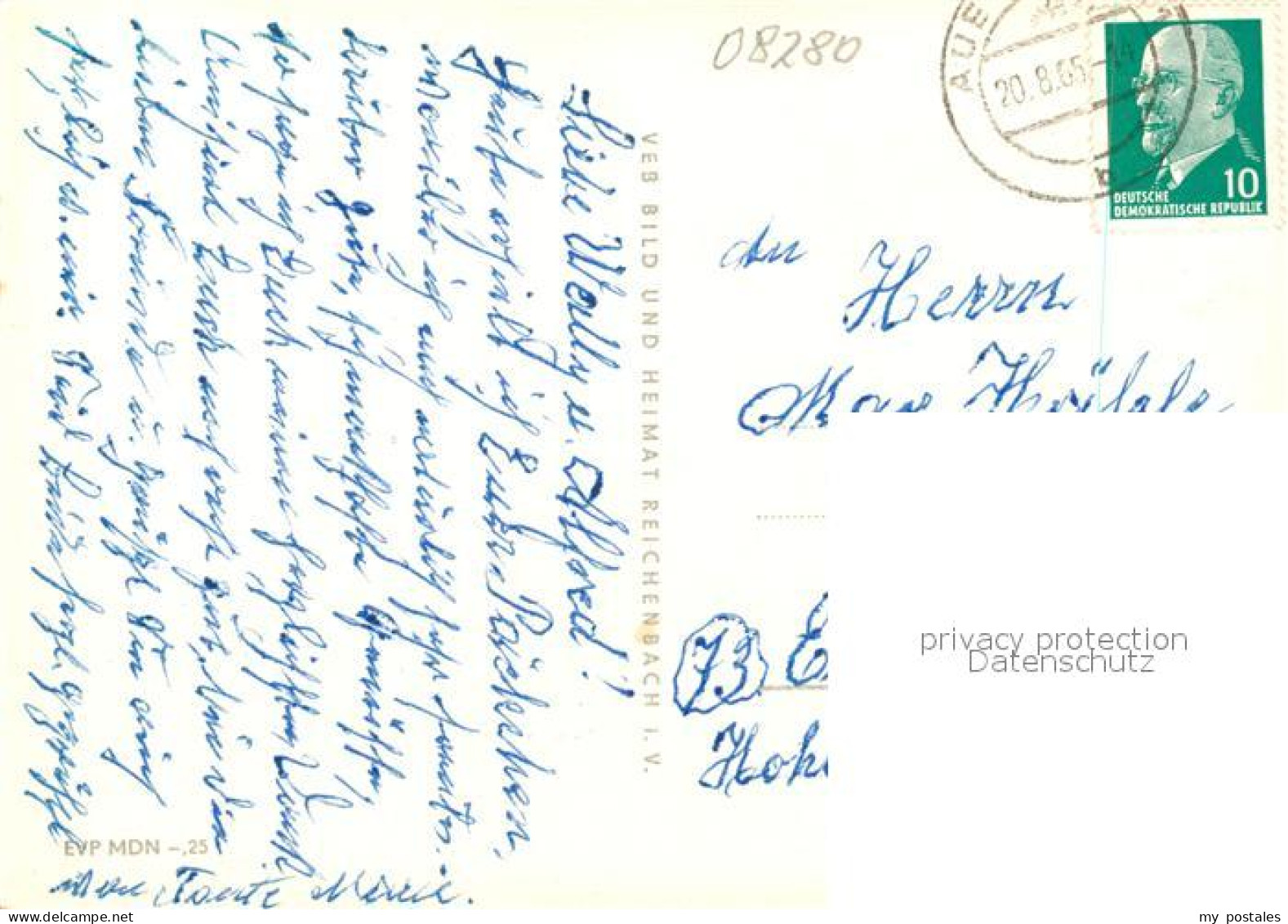73566365 Aue Erzgebirge Kulturhaus Ernst Thaelmann Karl Marx Platz Postamt Mulde - Aue