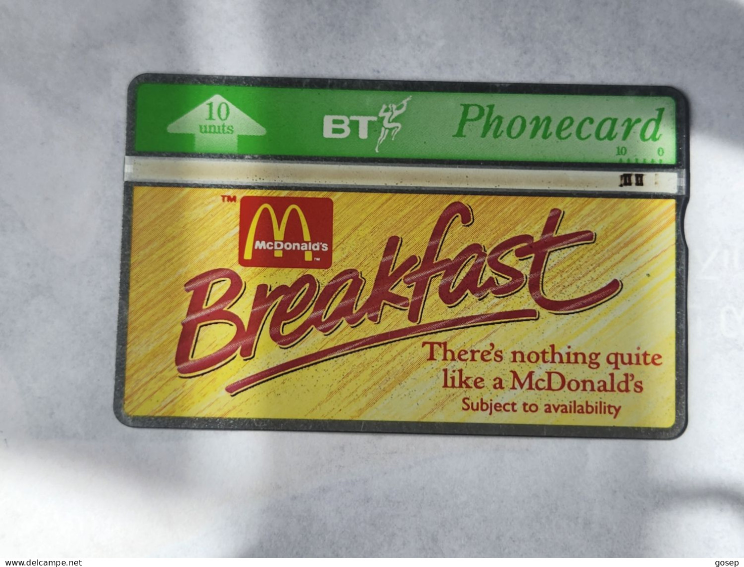 United Kingdom-(BTA062)-McDonalds A Breakfast-(10units)-(660)-(368A02007)-price Cataloge5£-used+1card Prepiad Free - BT Emissions Publicitaires