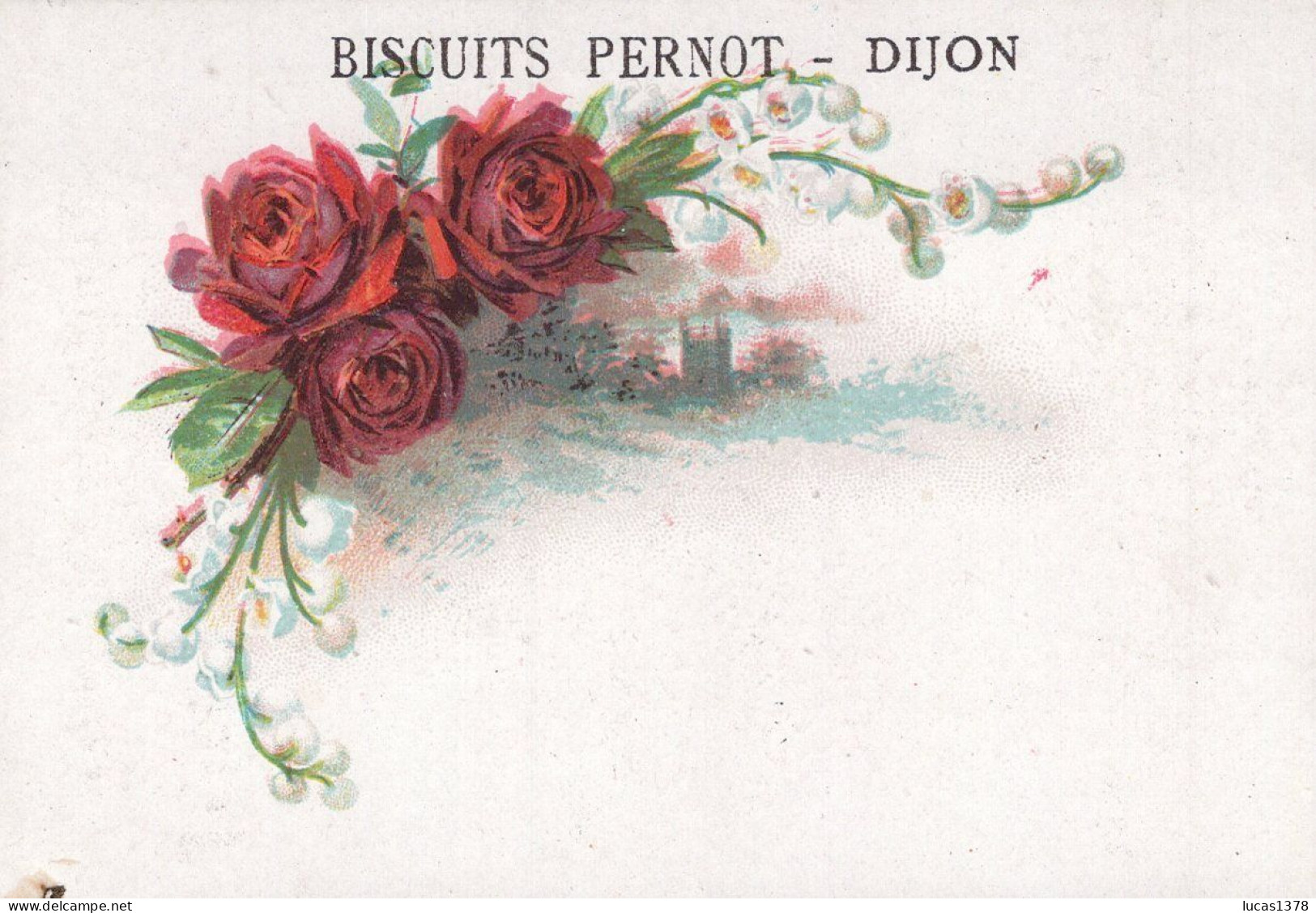 19 CHROMOS.Biscuits Pernot. Dijon / RARE ET TRES JOLI LOT / Paysages avec encadrement fleurs