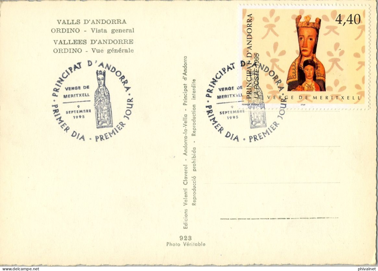 1995 , ED. 482 - VIRGEN DE MERITXELL , MAT. PRIMER DIA , FDC , ANDORRA FRANCESA - FDC