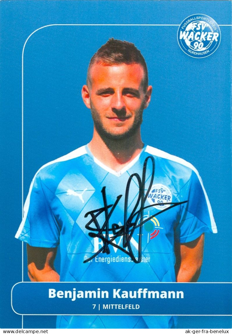 Fußball-Autogramm AK Benjamin Kauffmann FSV Wacker Nordhausen 16-17 FC Ingolstadt 04 SV Babelsberg 03 SpVgg Unterhaching - Authographs