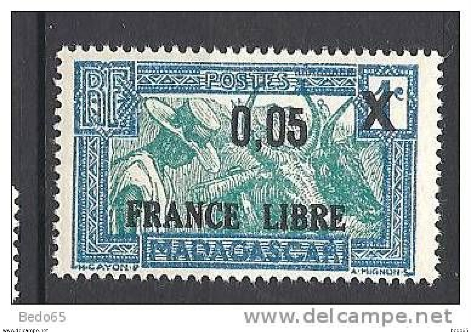 MADAGASCAR  FRANCE LIBRE N° 240 CADRE ET CENTRE BLEU CLAIR  NEUF** LUXE - Unused Stamps