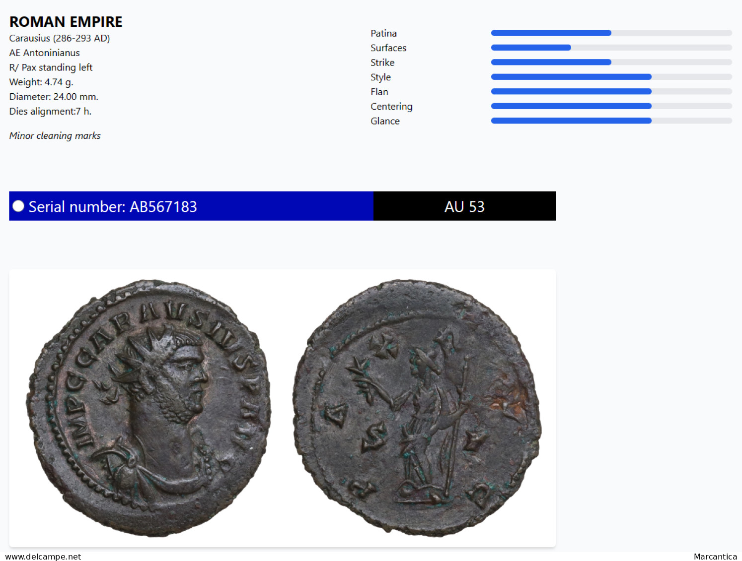 CCG Certified! Carausius, Romano-British Emperor, 286-293. Antoninianus, C' Mint (Camulodunum?). PAX AVG / S - P - The Tetrarchy (284 AD Tot 307 AD)