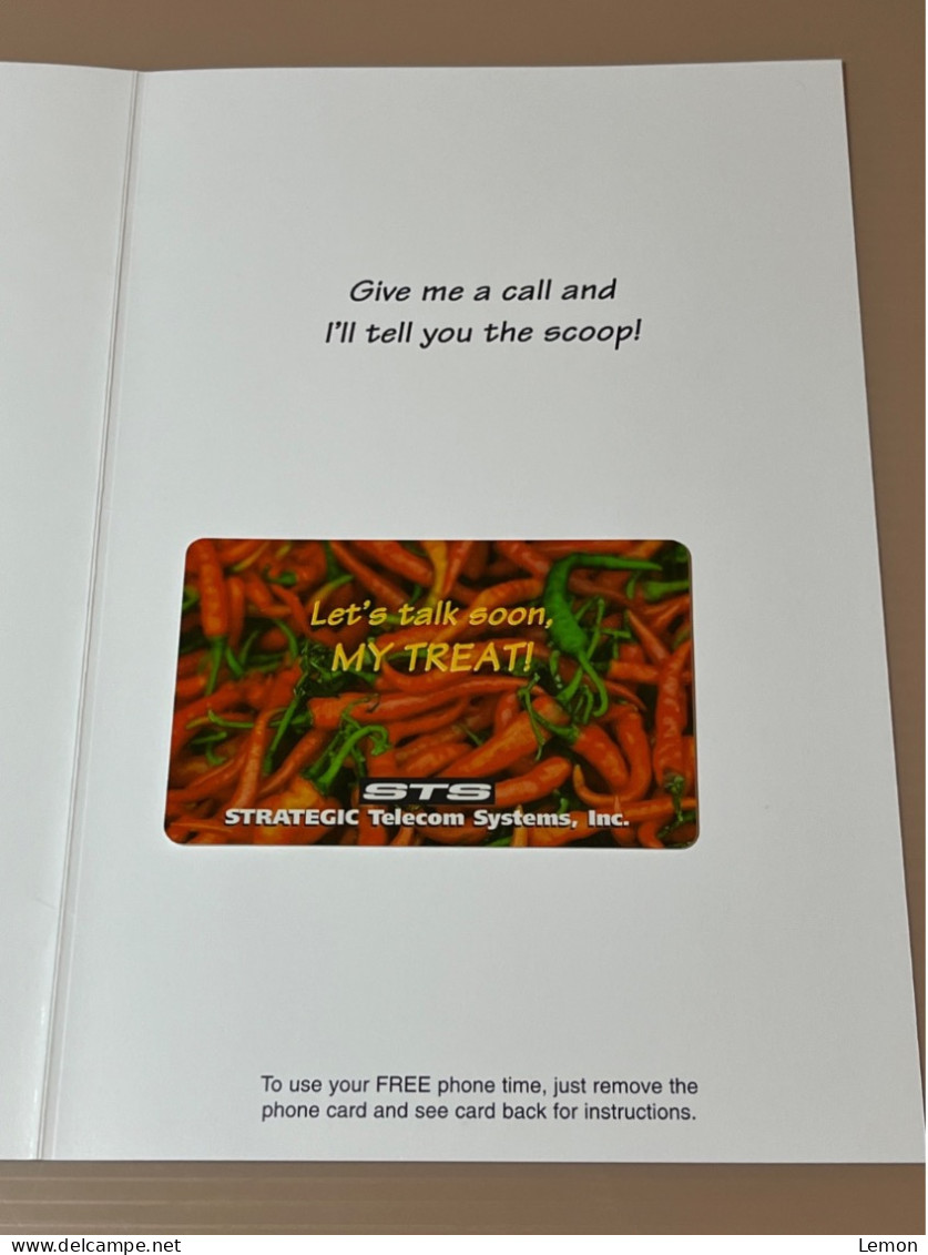 Mint USA UNITED STATES America Prepaid Telecard Phonecard,STS Chilli Greeting Card,Set Of 1 Mint Card With Greeting Card - Otros & Sin Clasificación