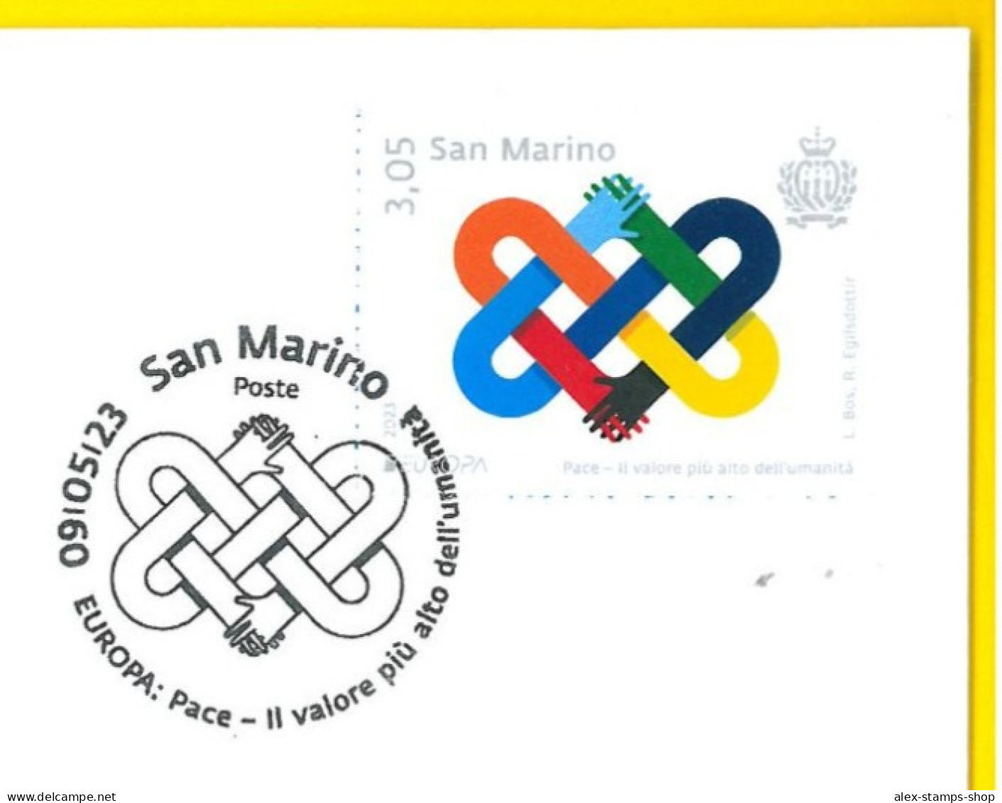 SAN MARINO 2023 FDC Europa - Pace Il Valore Più Alto Dell’umanità - New FDC - FDC