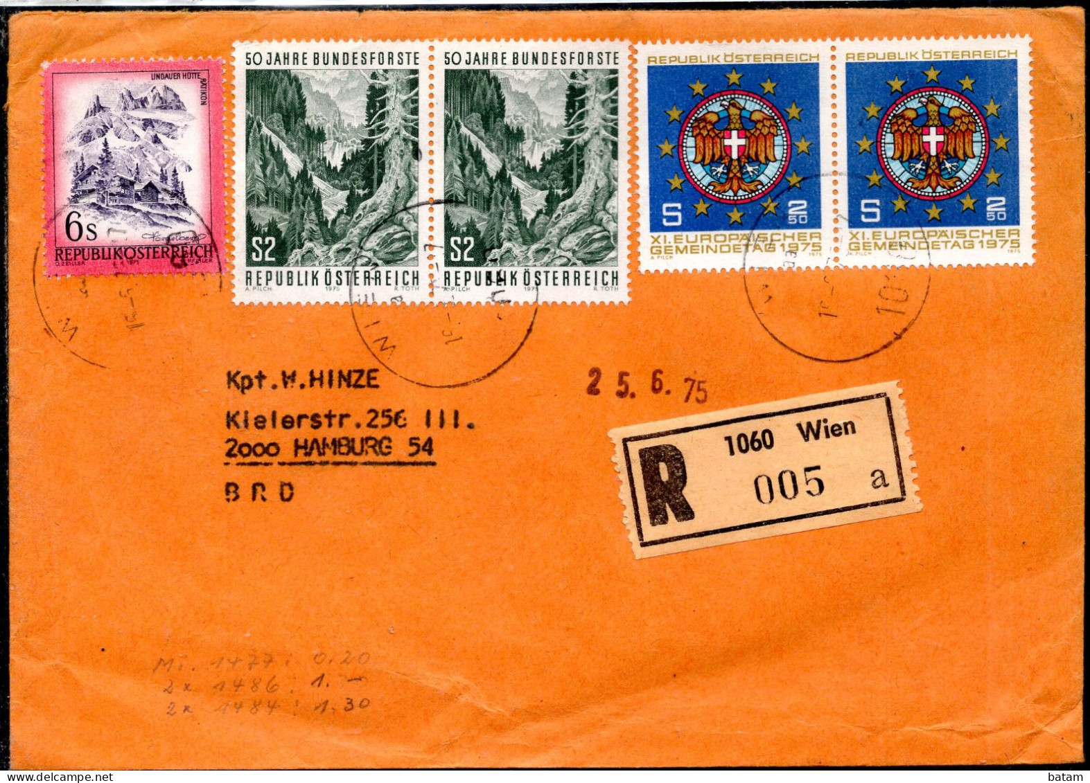 Austria 1975 - "R" Letter - Cover - Covers & Documents