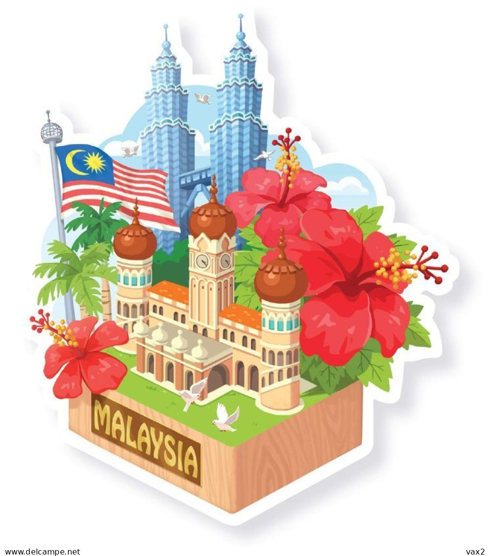 Malaysia Shaped Postcard MINT Landmark Flower - Malaysia