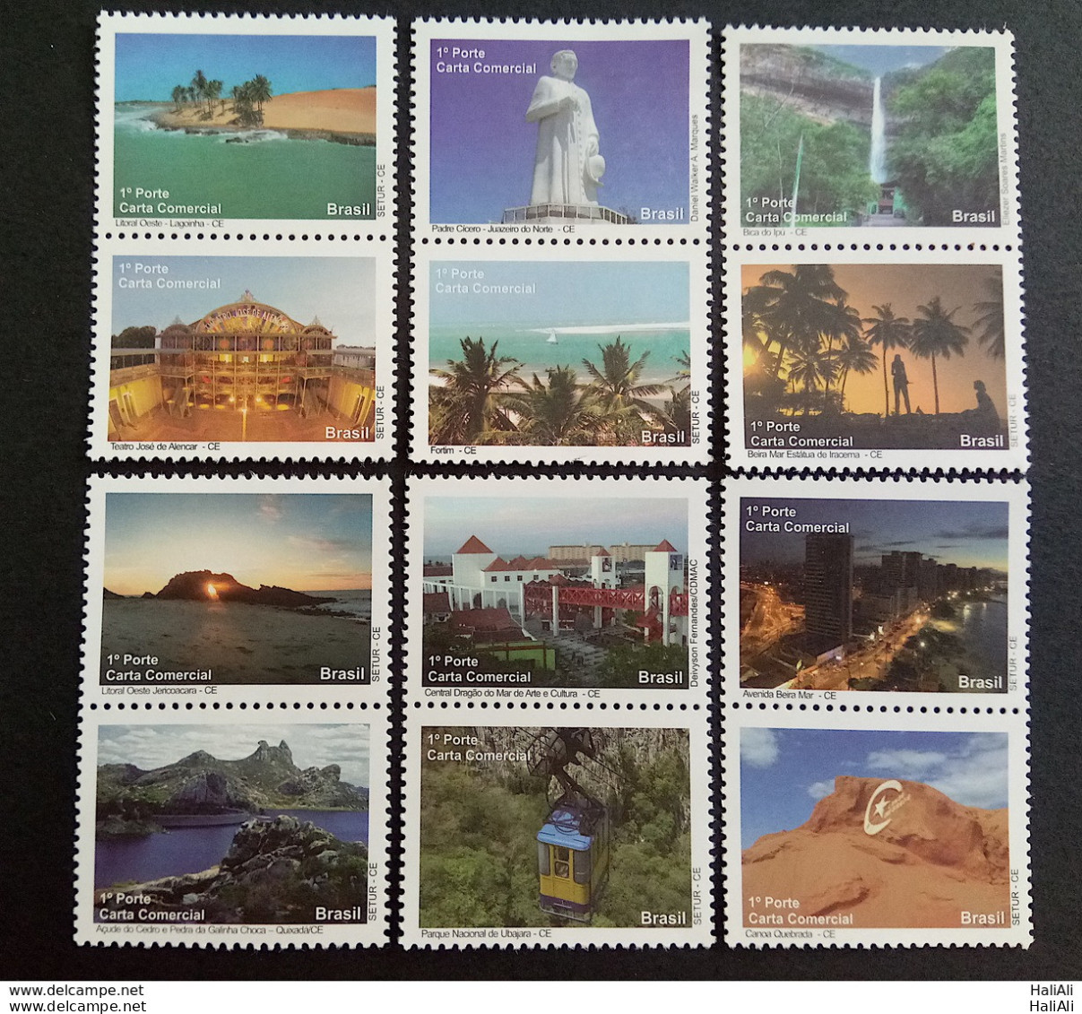 C 2861 Brazil Depersonalized Stamp Tourism Ceara 2009 Complete Series - Personalized Stamps