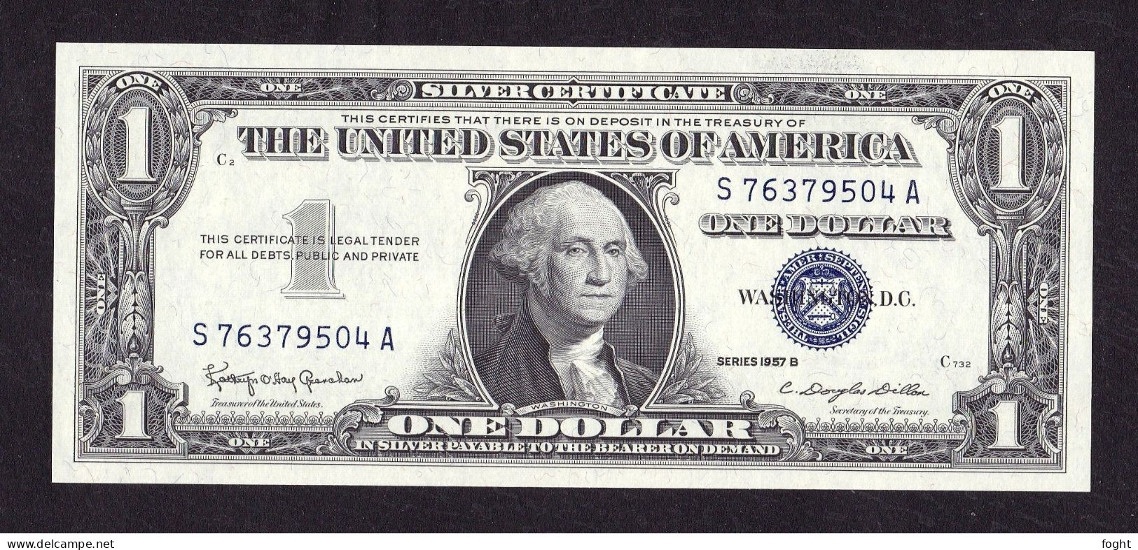 1957 B US Silver Certificate One Dollar,P#419B - Certificats D'Argent (1928-1957)