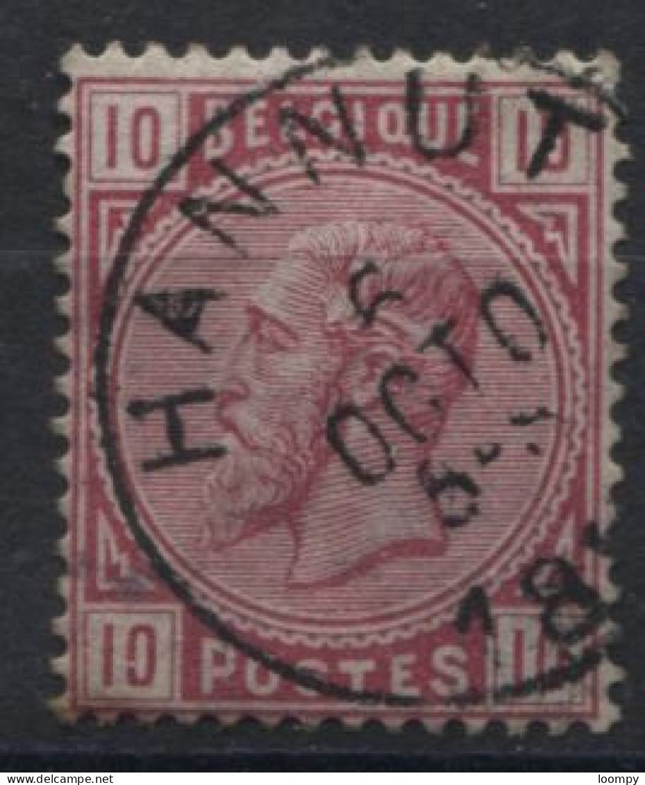 1883 - 38 Obl. Centrale Sc HANNUT. Coba 8. TB. Voyez Les Autres Obl. Sur Cette émission - 1883 Leopold II.