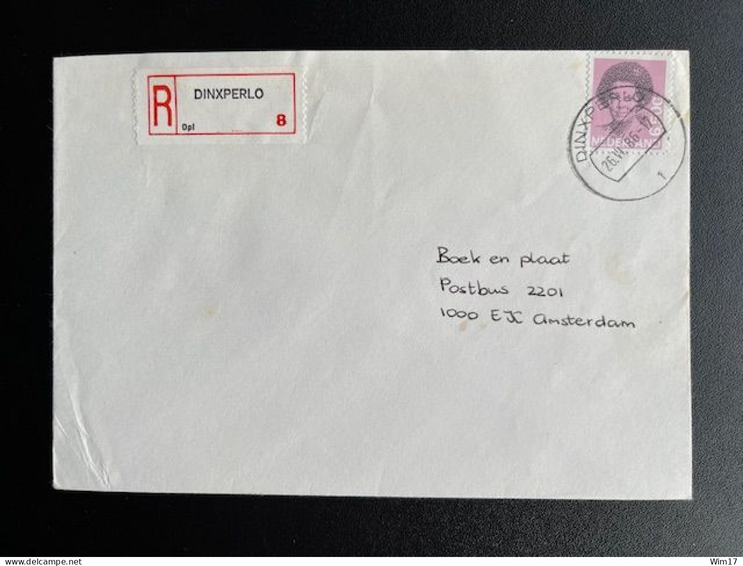 NETHERLANDS 1986 REGISTERED LETTER DINXPERLO TO AMSTERDAM 26-06-1986 NEDERLAND AANGETEKEND - Briefe U. Dokumente