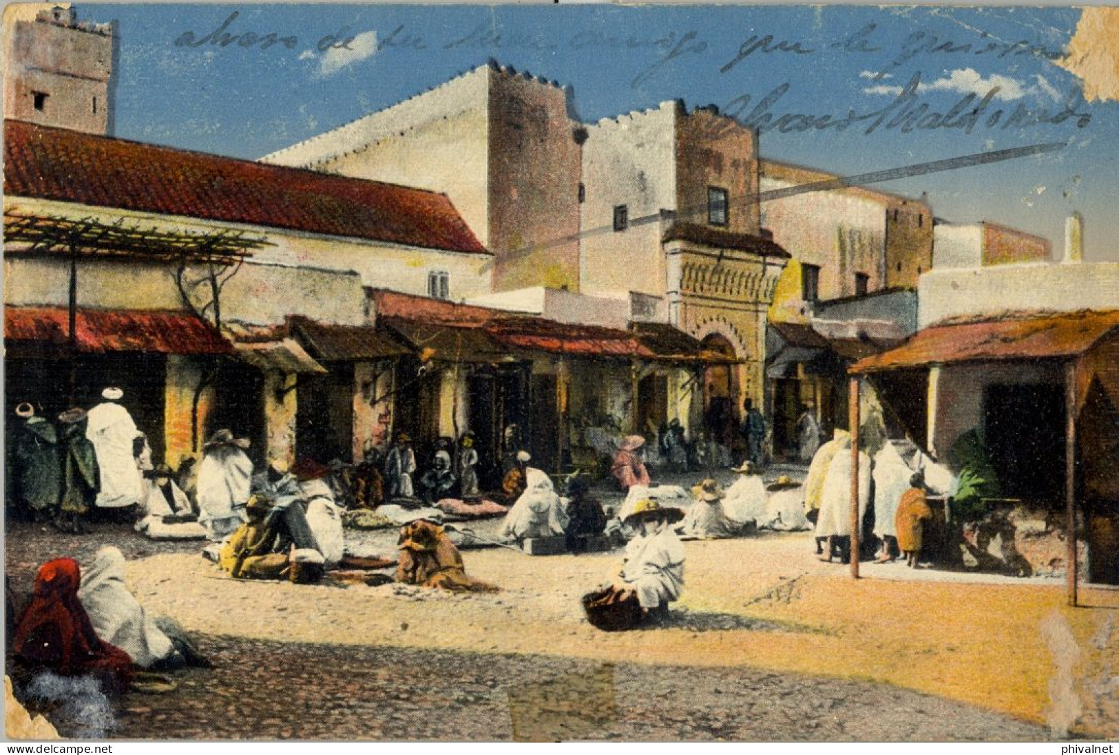 1919 MARRUECOS ESPAÑOL , TÁNGER - ROMA , T.P. CIRCULADA , CENSURA MILITAR ITALIANA , BOLOGNA POSTA ESTERA - Spanish Morocco