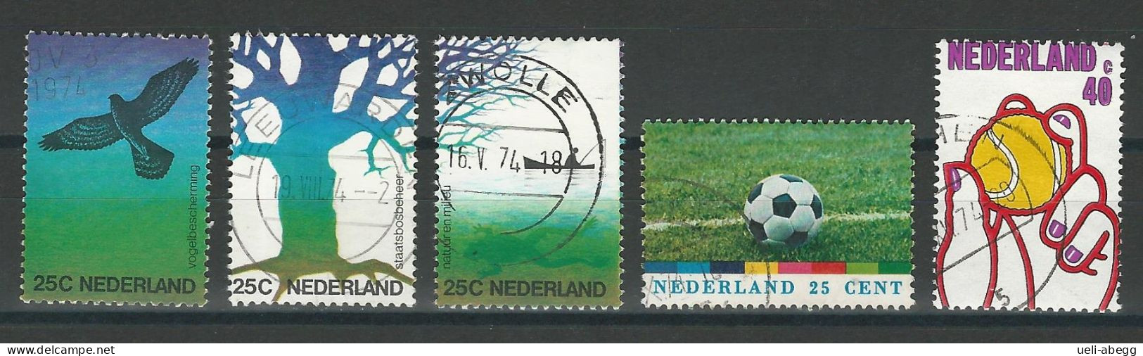 Niederlande NVPH 1043-45, 1050-51 , Mi 1023-25, 1030-31 O - Oblitérés