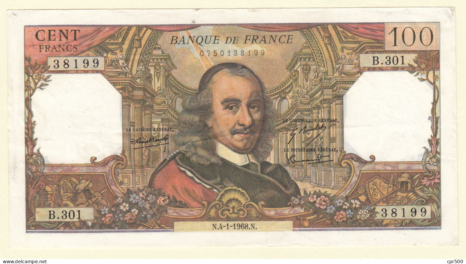 100 Francs Corneille Type 1964, F65.20, 1968, B.301, SUP - 100 F 1964-1979 ''Corneille''