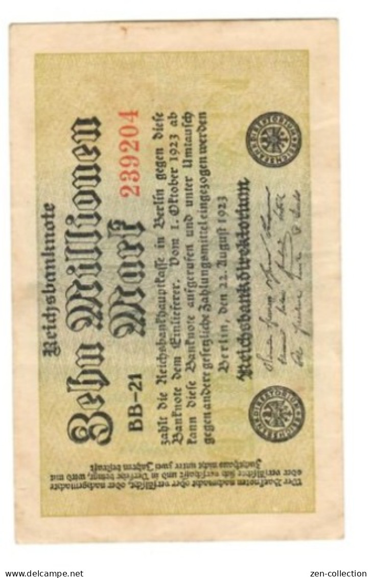 CCCP Soviet WW2 Nazi Propaganda FORGERY Overprint On Genuine 10 Million 1923 Banknote VF+ - Other & Unclassified