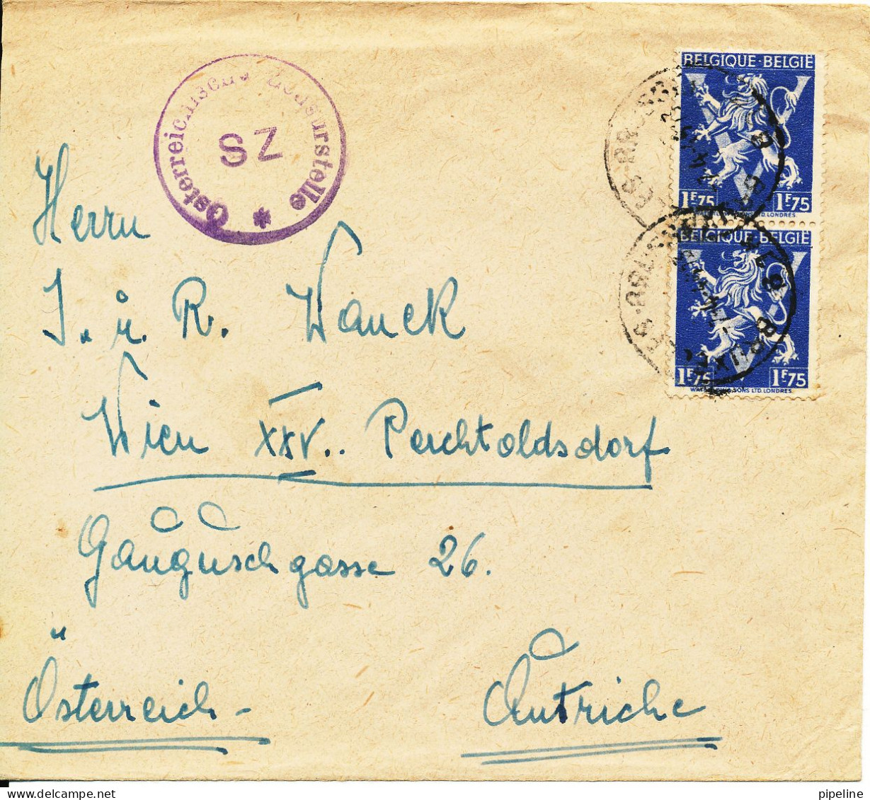 Belgium Cover Sent To Austria 7-4-1953 ?? With Österreichisches Zensurstelle SZ - Covers & Documents