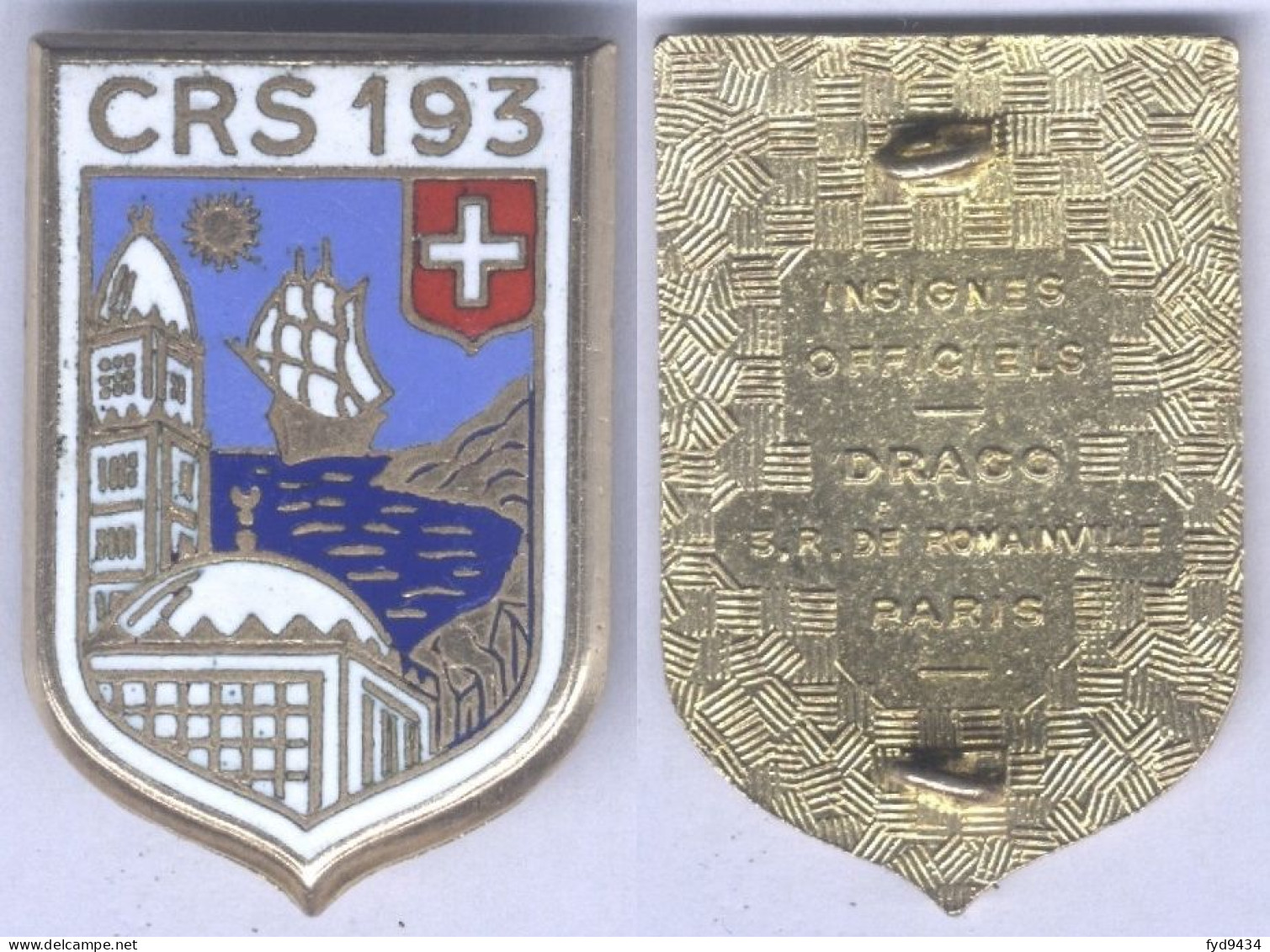 Insigne De La Compagnie Républicaine De Sécurité N° 193 - Alger - Police & Gendarmerie