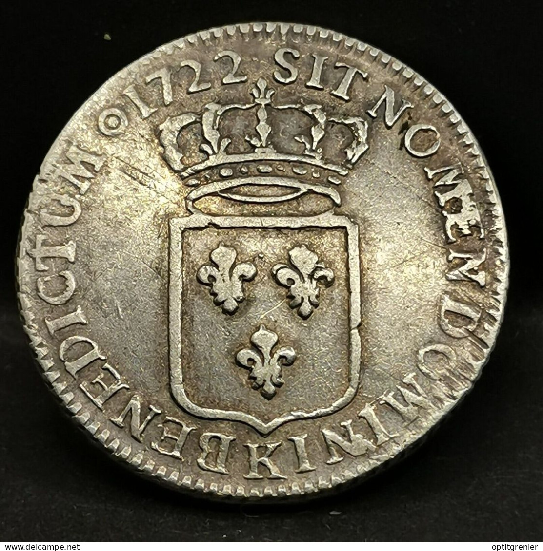 1/3 ECU DE FRANCE ARGENT LOUIS XV 1722 K BORDEAUX 26.5mm 8.05g FRANCE / SILVER - 1715-1774 Ludwig XV. Der Vielgeliebte