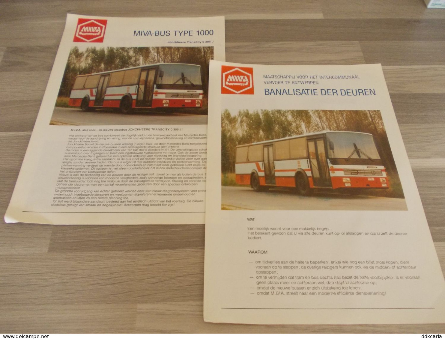 MIVA - Bus Type 1000 - Jonckheere TransCity O 305 J - Folder + Dubbele A4 Pagina - Railway
