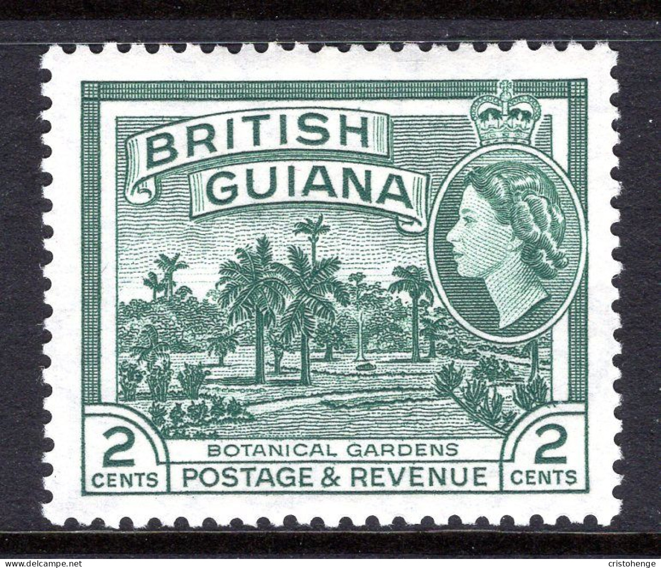 British Guiana 1954-63 QEII Pictorials - 2c Botanical Gardens HM (SG 332) - British Guiana (...-1966)