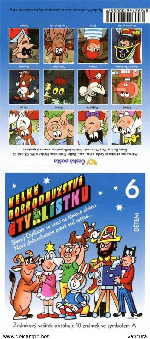 ** Booklet 1030 Czech Republic Ctyrlistek (Four-Leaf Clover) 50 Years 2019 Cat Pig Hare Dog - Ungebraucht