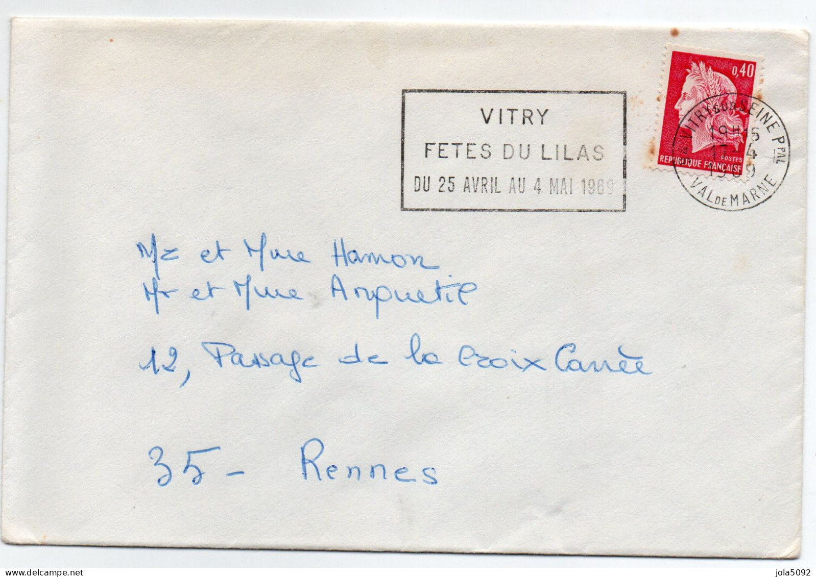 1969 - VITRY-sur-SEINE Ppale - Fête Du Lilas - Tijdelijke Stempels