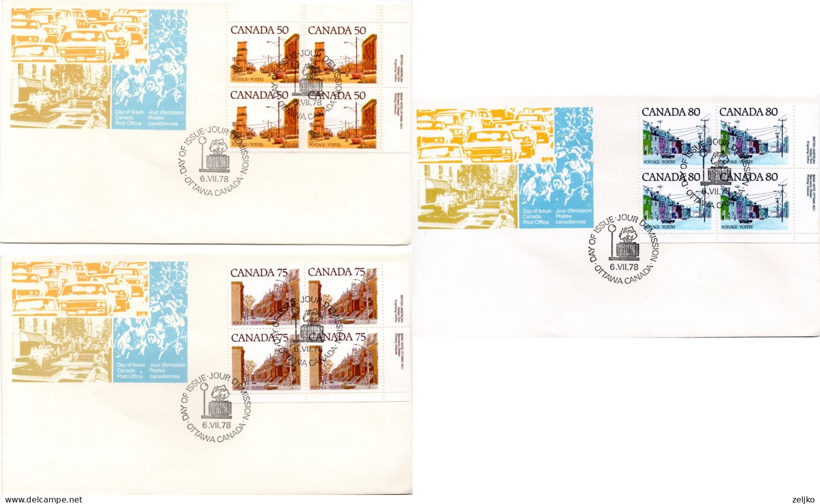 Canada, FDC, 1978, Michel 695 - 697 - Brieven En Documenten