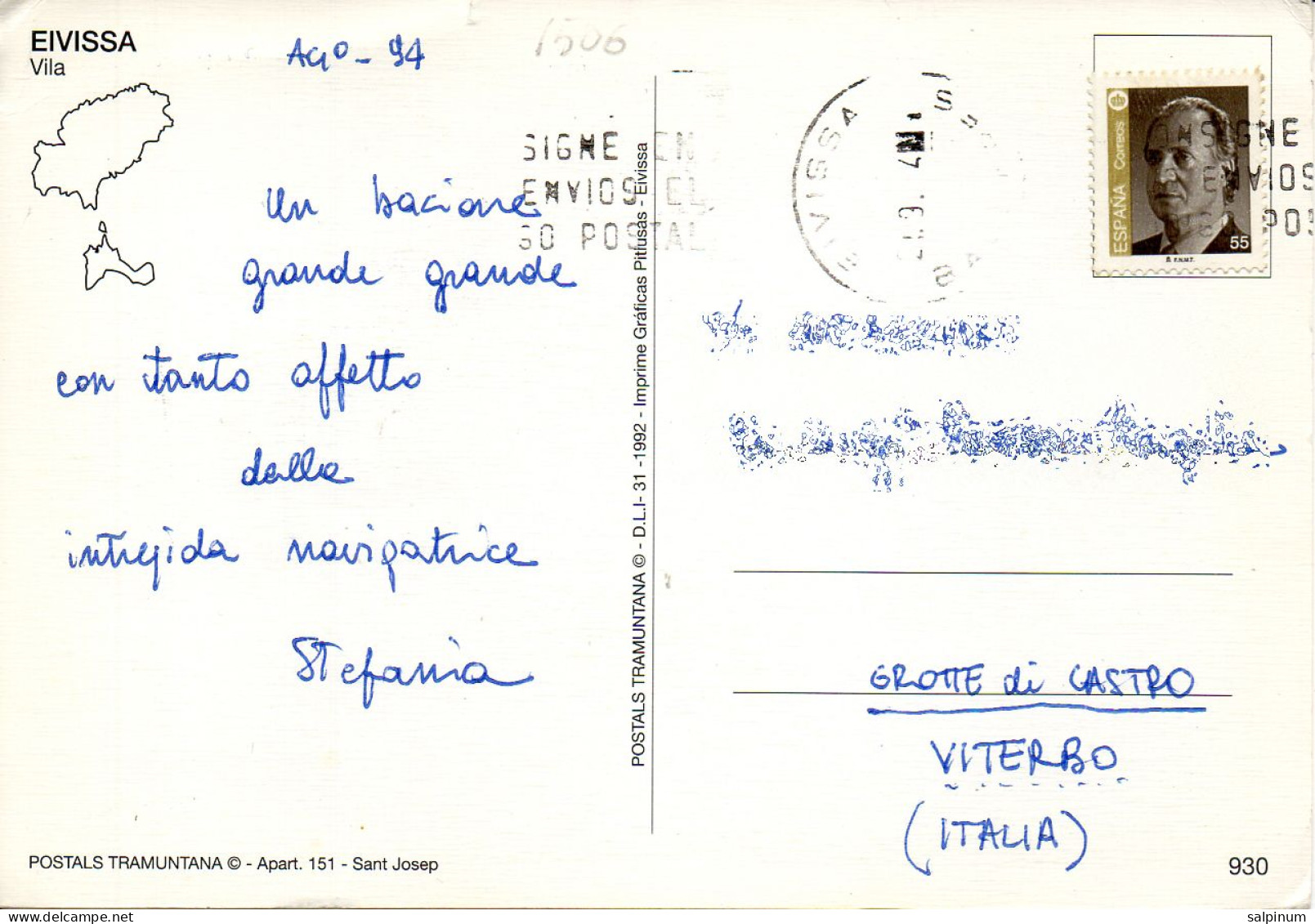 Philatelic Postcard With Stamps Sent From SPAIN To ITALY - Briefe U. Dokumente