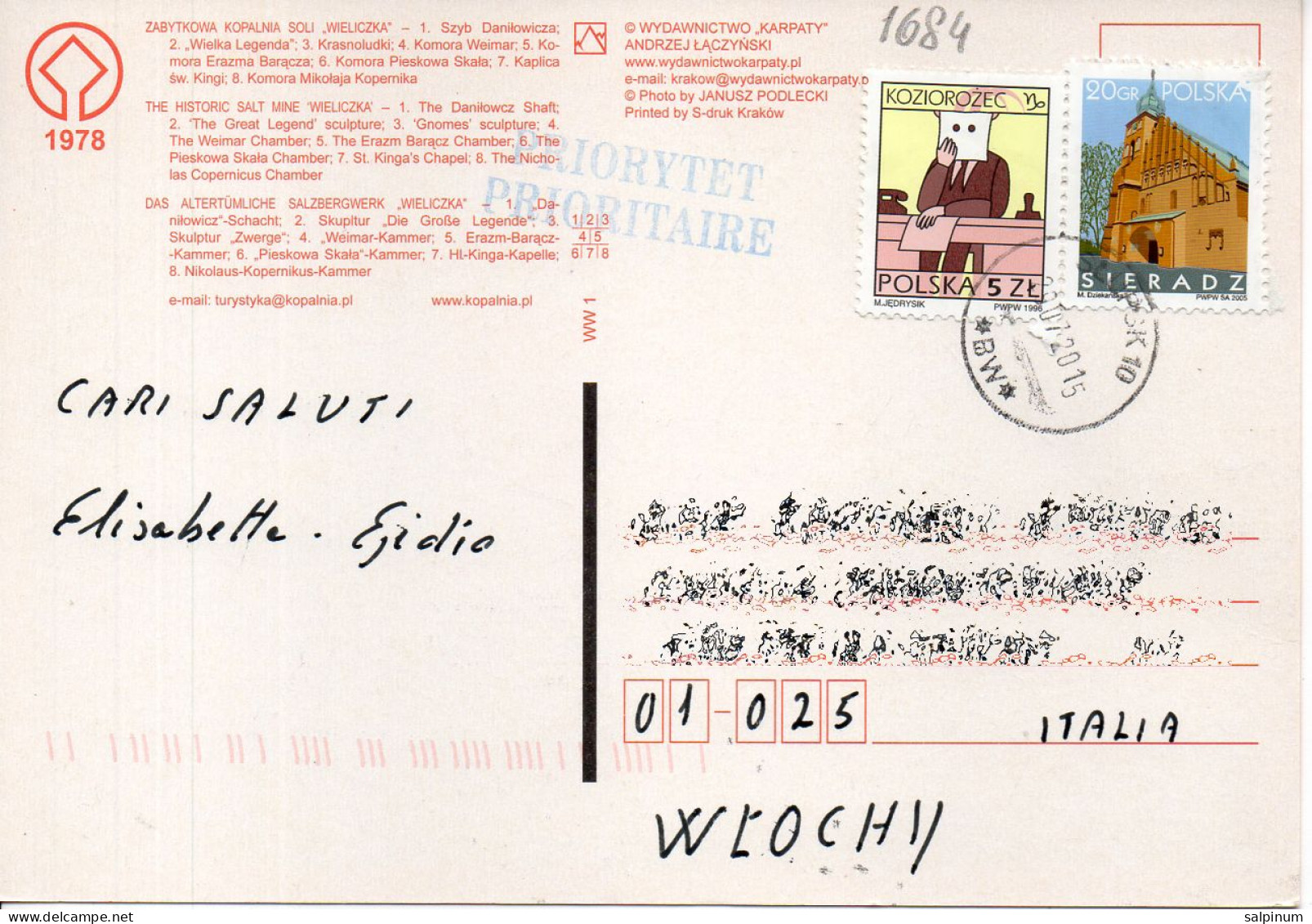 Philatelic Postcard With Stamps Sent From POLAND To ITALY - Covers & Documents