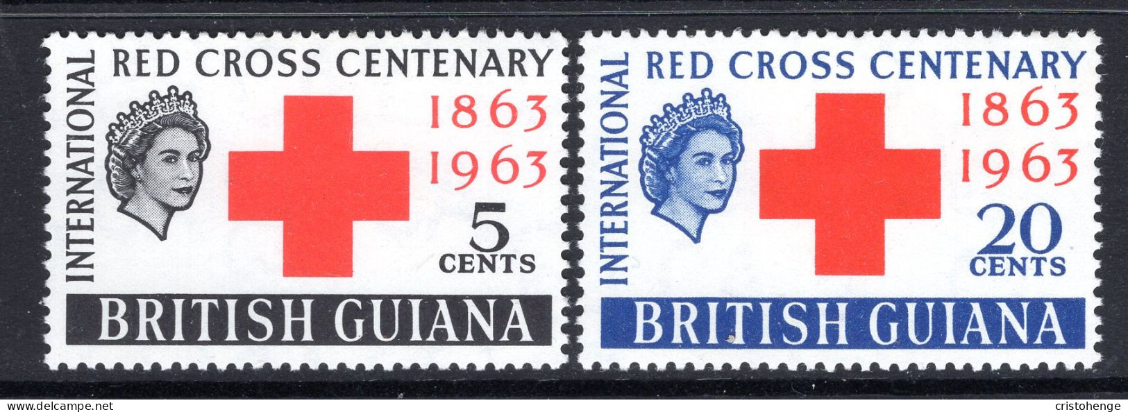 British Guiana 1963 Red Cross Centenary Set HM (SG 350-351) - Guyana Britannica (...-1966)