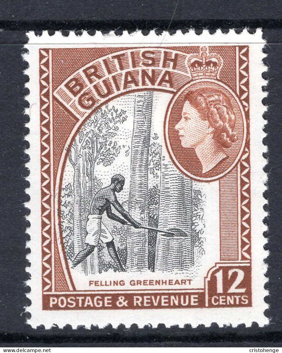 British Guiana 1963-65 QEII Pictorials - New Wmk. - 12c Felling Greenheart HM (SG 359) - Guyana Britannica (...-1966)