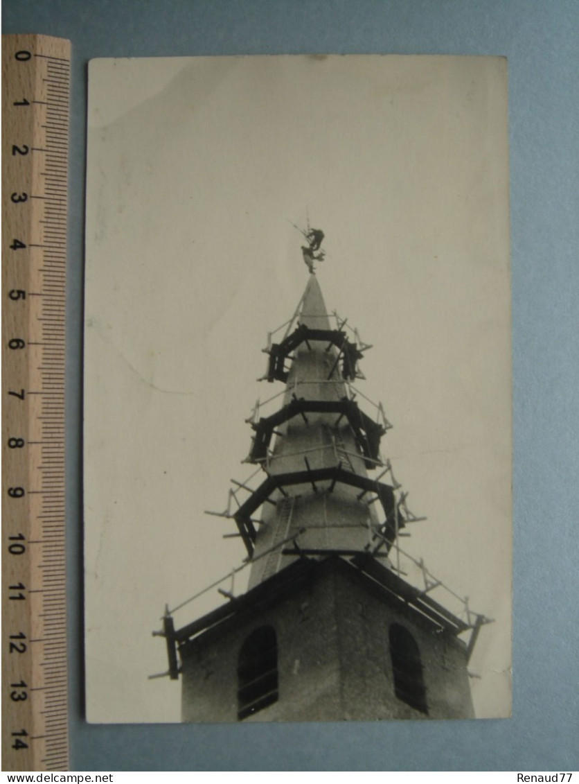 Carte Photo - Quévy Le Petit - Eglise - Travaux Toiture Cloché - Restauration - Quevy