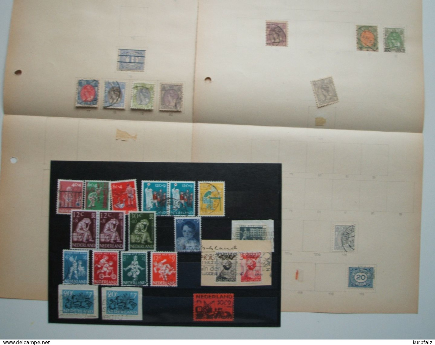 Niederlande - Briefmarken-Konvolut alt + neu, ** + ⊙, alte Blätter + Steckseiten