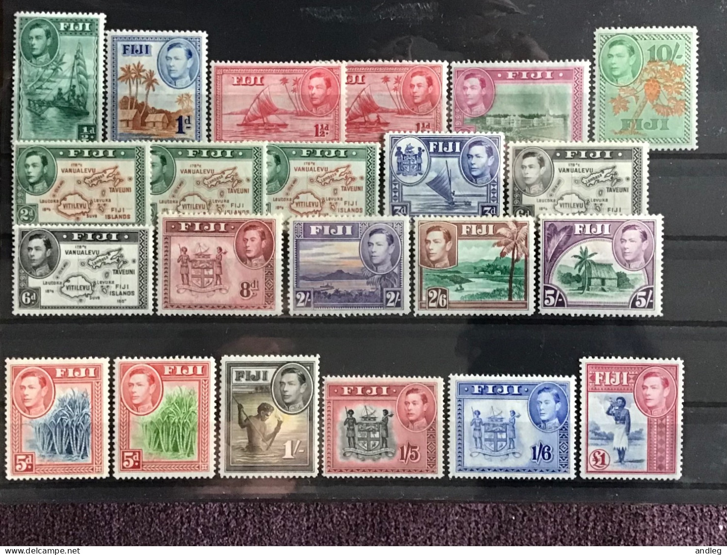 Fiji, 1938. Série Complète MNH/MWLH. Stanley Gibbons £ 275. - Autres - Océanie