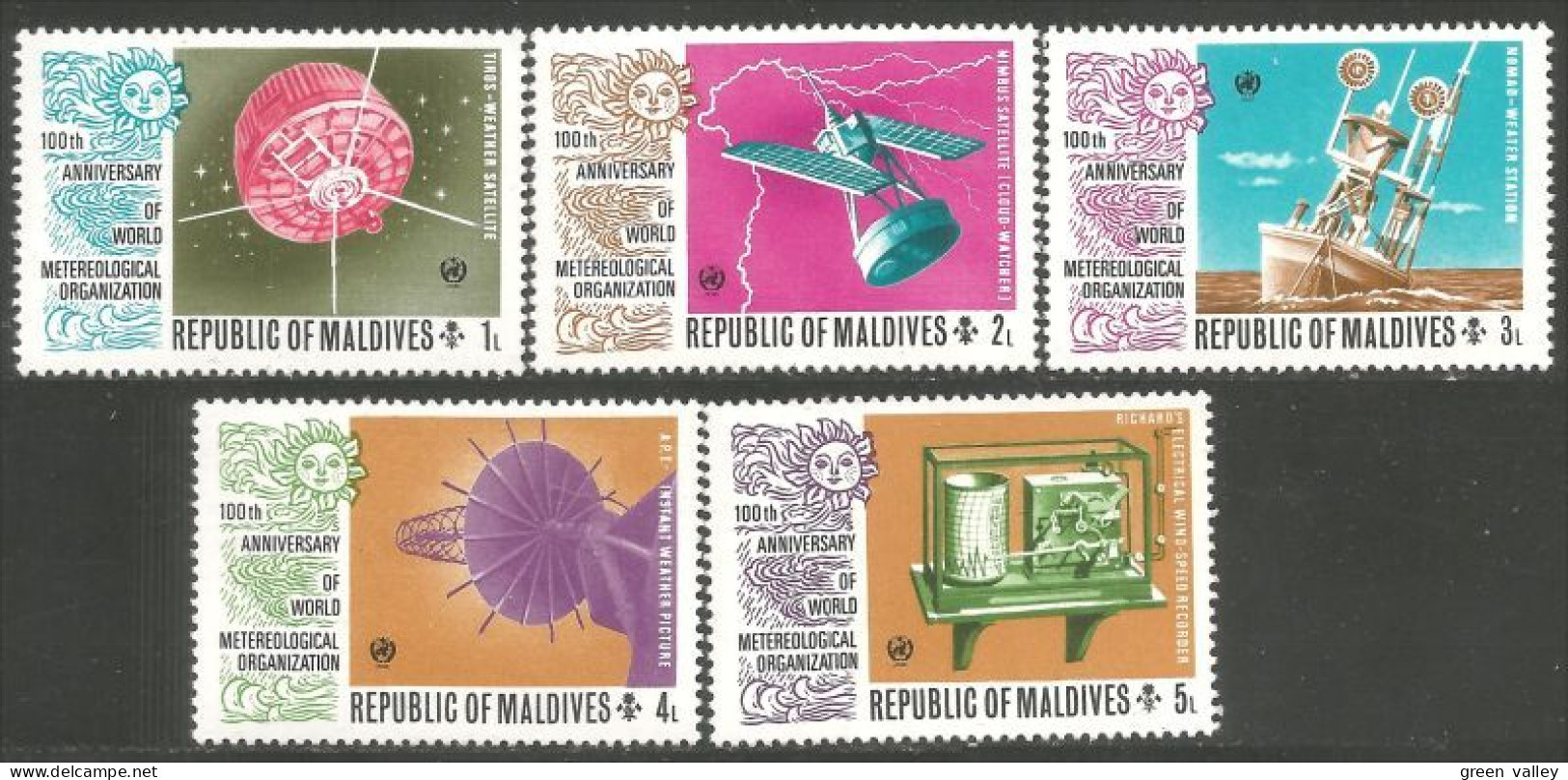 612 Iles Maldives 100 Years Meteorology Météorologie MNH ** Neuf SC (MLD-119) - Klimaat & Meteorologie