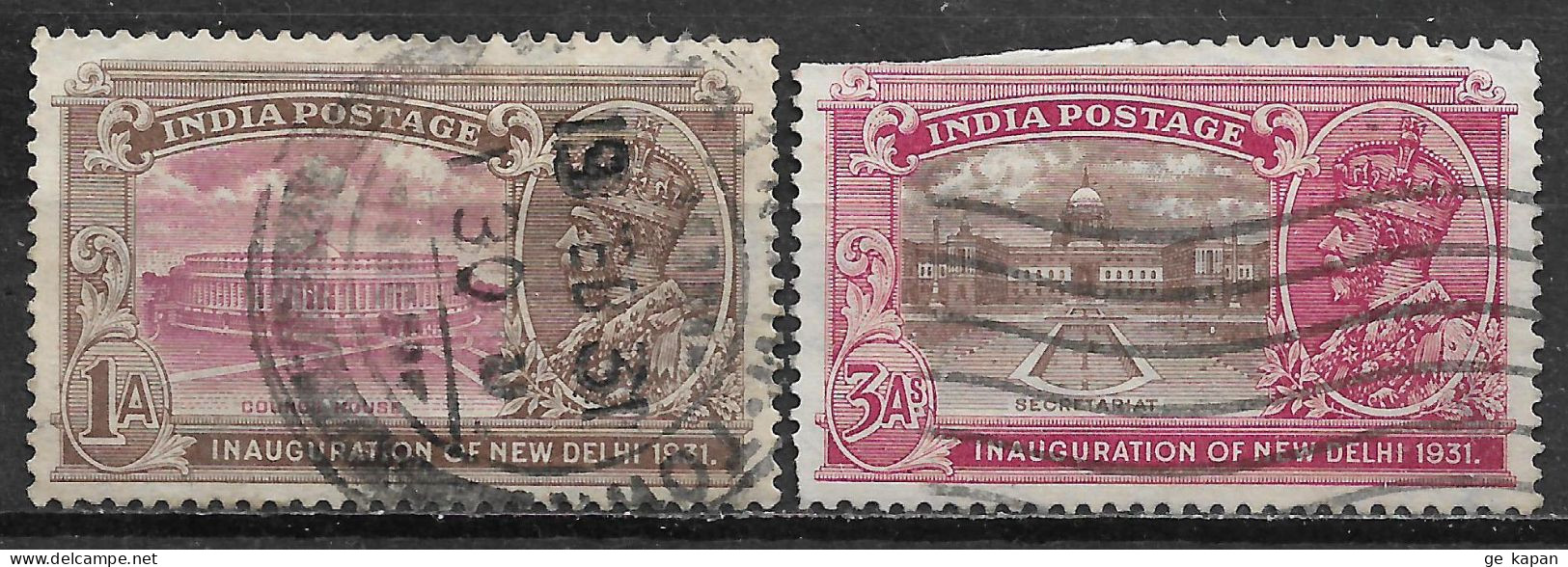 1931 INDIA Set Of 2 USED STAMPS (Michel # 126,128) CV €4.30 - 1911-35 Roi Georges V