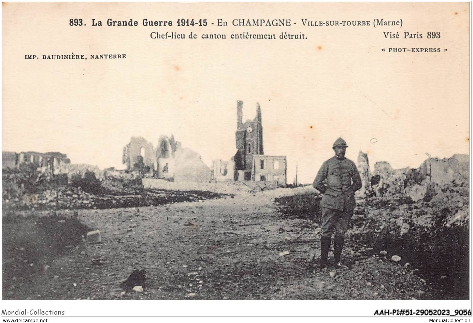 AAHP1-51-0039- La Grande Guerre 1914-15 -  En Champagne - Chef-lieu De Canton Entièrement Détruit - Ville-sur-Tourbe