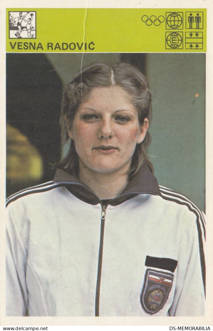 Handball Vesna Radovic Yugoslavia Trading Card Svijet Sporta - Handball