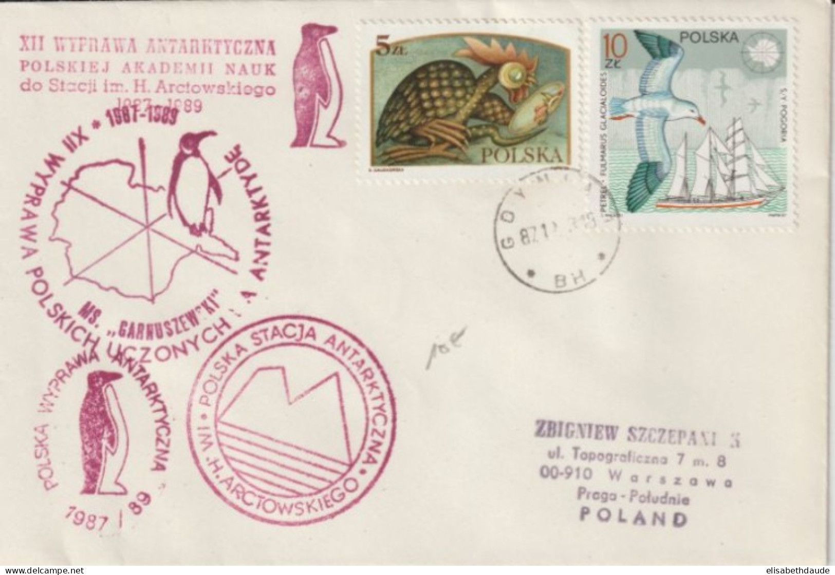 1987 - POLOGNE - EXPEDITION POLAIRE ANTARCTIQUE ! ENVELOPPE OBLITERATION GDYNIA - Sonstige & Ohne Zuordnung