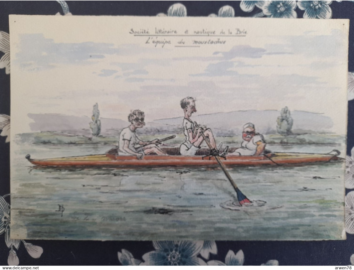 DESSIN SIGNE M D ( DESJARDINS ) AVIRON SOCIETE LITTERAIRE ET NAUTIQUE DE LA BRIE - Roeisport