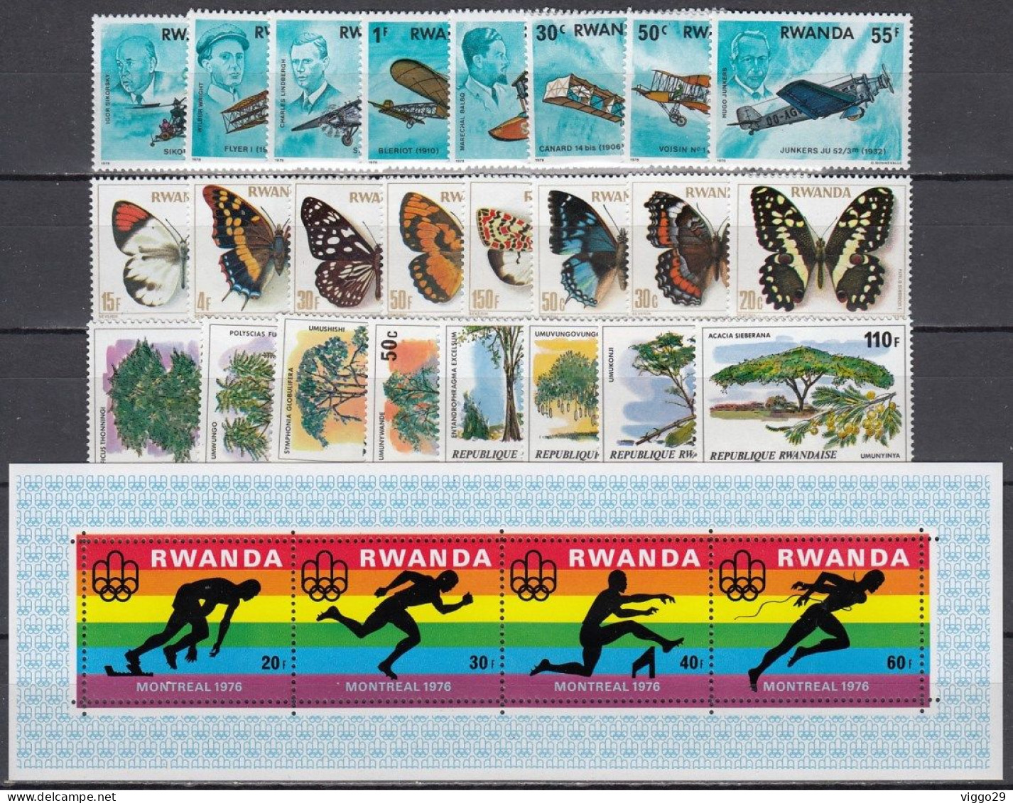 Rwanda 1974-1979, 14 Complete Sets & 1 Block (MNH **) - Unused Stamps