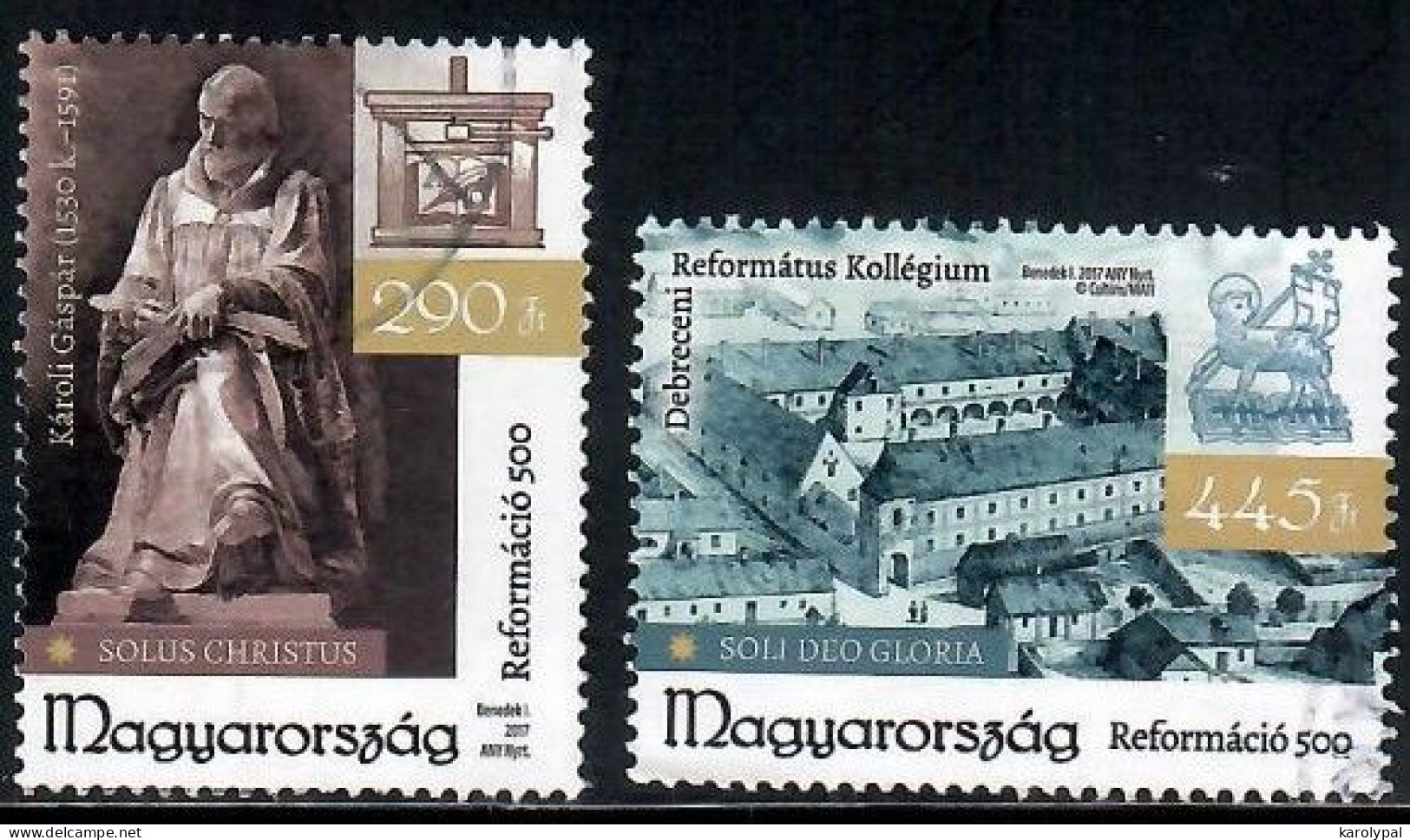 Hungary, 2017 Used, Gaspar Karoli Calvinist High School In Debrecen Mi. Nr.5884-5 - Usati