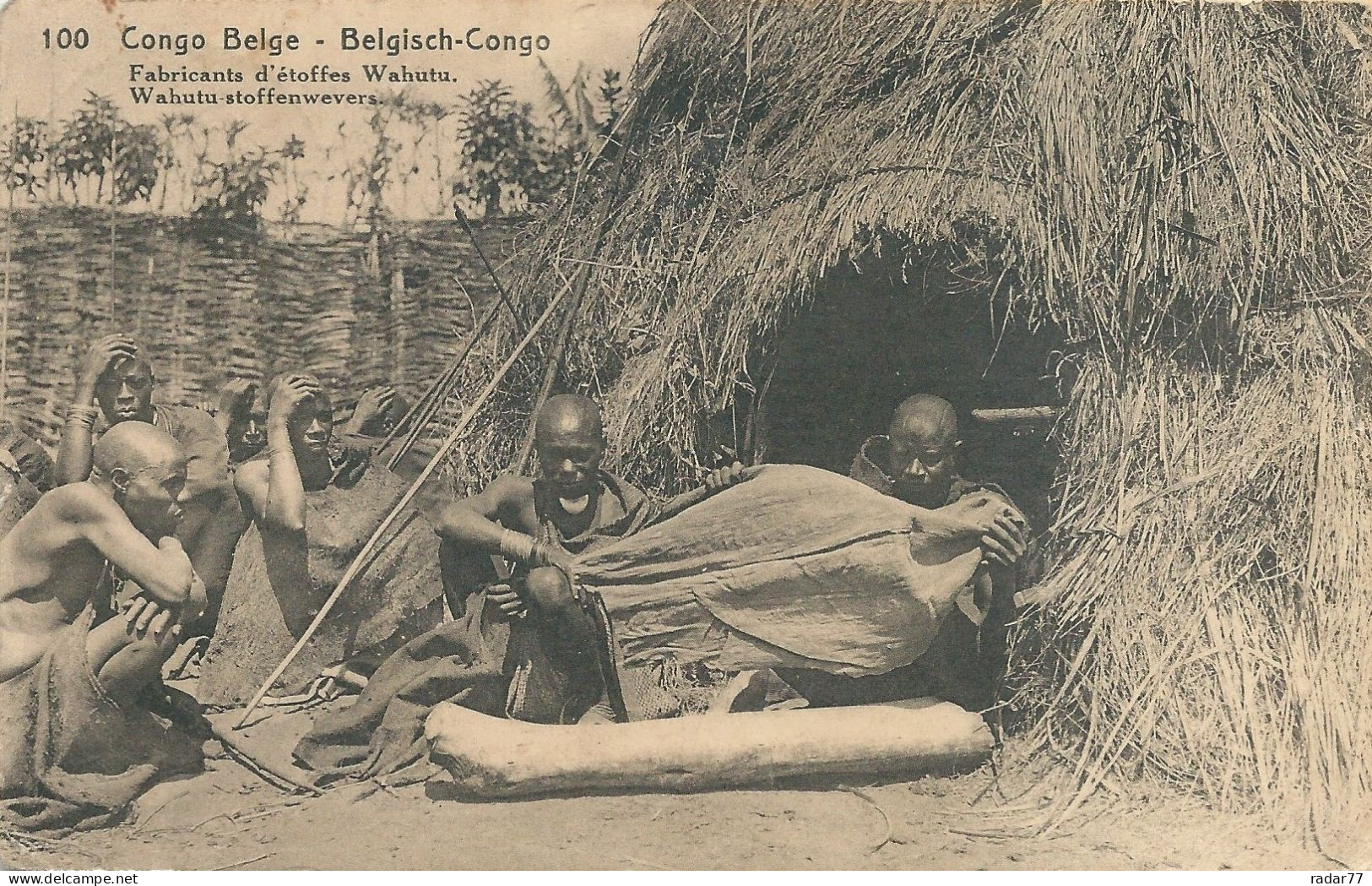 Entier Postal CONGO BELGE Oblitéré Avec Photo Fabricants D'étoffes Wahutu Au Verso - Lettres & Documents